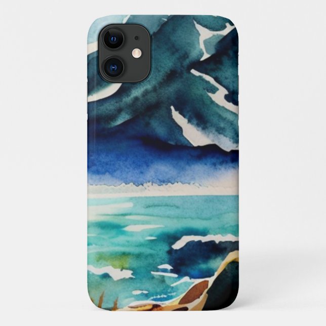 Capa Para iPhone 11 Cor d'água da vista do mar (Verso)