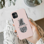 Capa Para iPhone 11 Cor d'água, Rosa e Cinza | Seu nome<br><div class="desc">Cor d'água,  Rosa e Cinza | Seu nome</div>