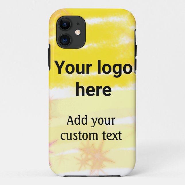 Capa Para iPhone 11 Cor de água amarela simples adicione seu texto per (Verso)