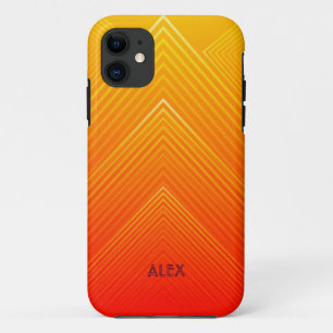Capa Para iPhone 11 Cor de laranja geométrica e amarelo