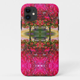 Capa Para iPhone 11 Cor-de-rosa estilo Monet Paisagem de outono, folha