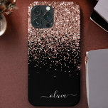 Capa Para iPhone 11 Cor-de-rosa-rosa-rosa-rosa Dourada com brilho pret<br><div class="desc">Rosa Dourado - Faísca rosa e preto e brilho brilhante com nome de monograma de metal escovado e telefone inicial. Isto faz o doce e perfeito aniversário de 16 anos, casamento, chá de panela, aniversário, chá de fraldas ou festa de solteira presente para alguém que ama luxo de luxo e...</div>
