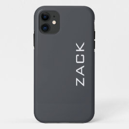 Capa Para iPhone 11 Cor Sólida da Cinza de Ferro | Nome minimalista