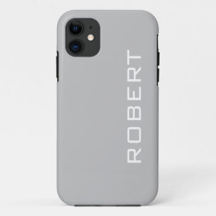 Capa Para iPhone 11 Cor Sólida da Cinza Prateada Nome minimalista