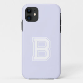 Capa Para iPhone 11 Cor sólida da lavanda | Monograma minimalista
