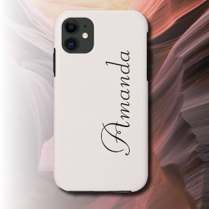 Capa Para iPhone 11 Cor Sólida da Seashell Nome minimalista