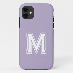 Capa Para iPhone 11 Cor Sólida de Risco de Orquídea Monograma minima
