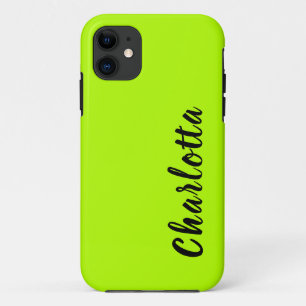 Capa Para iPhone 11 Cor sólida do Limão Neon Personalização personal