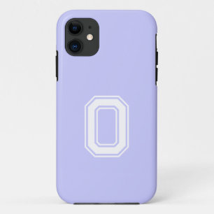 Capa Para iPhone 11 Cor Sólida do Periwinkle   Monograma minimalista