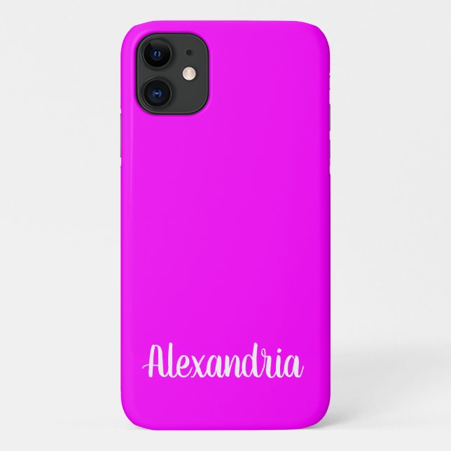 Capa Para iPhone 11 Cor Sólida do PINK Girard FUCHSIA (Verso)