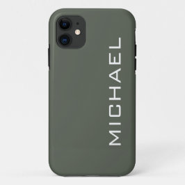 Capa Para iPhone 11 Cor Sólida Ebony | Nome minimalista