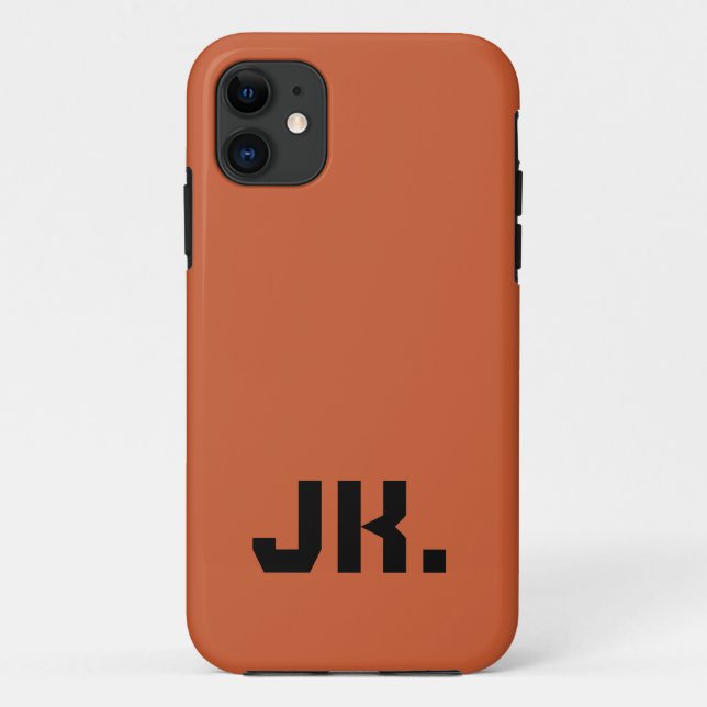 Capa Para iPhone 11 Cor Sólida Laranja do Terracotta | Mínimo inicial (Verso)
