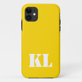 Capa Para iPhone 11 Cor Sólida Metálica Dourada | Monograma minimalist