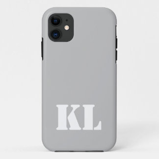 Capa Para iPhone 11 Cor Sólida Metálica Silver | Monograma minimalista