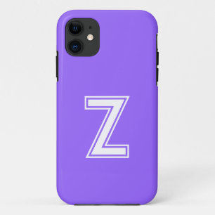 Capa Para iPhone 11 Cor Sólida Roxa Ametist   Monograma minimalista