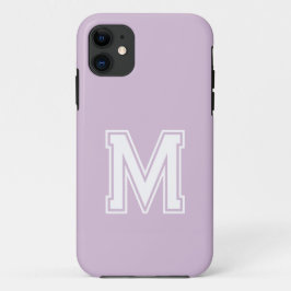 Capa Para iPhone 11 Cor Sólida Roxa | Monograma minimalista