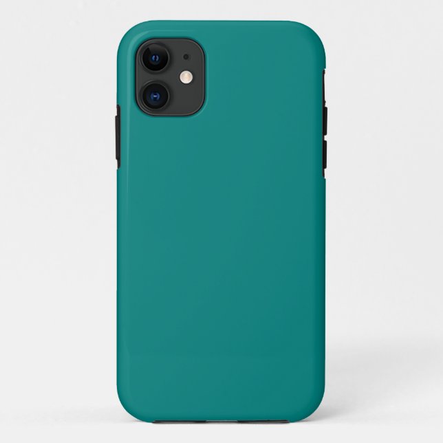 Capa Para iPhone 11 Cor Sólida Verde Teal (Verso)