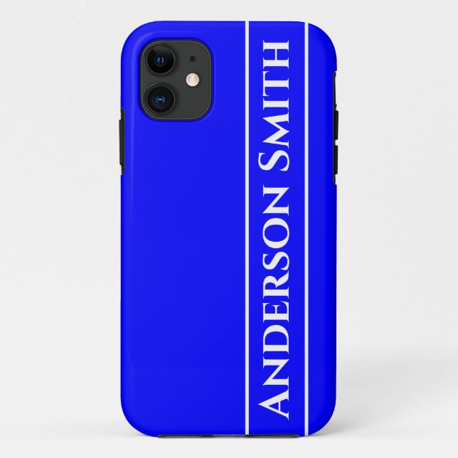 Capa Para iPhone 11 Cor Sólido Azul Neon (Verso)