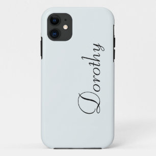 Capa Para iPhone 11 Cor Sólido Branco do fosco   Nome minimalista
