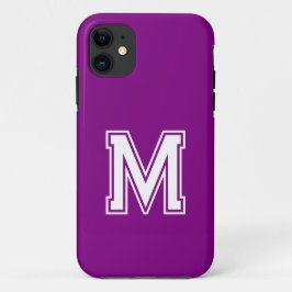 Capa Para iPhone 11 Cor Sólido Roxo | Monograma minimalista