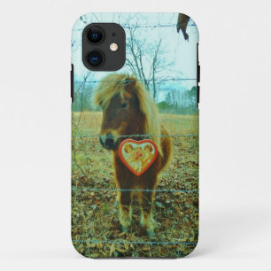 Capa Para iPhone 11 Coração diminuto dos namorados do cavalo de Brow