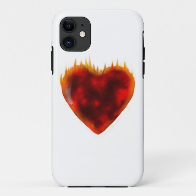 Capa Para iPhone 11 Coração Flaming (Verso)