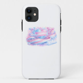 Capa Para iPhone 11 Coração Galáxia Orgulho Transgênero