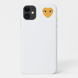 Capa Para iPhone 11 Coração Pequeno e Bonito com Olhos em Branco