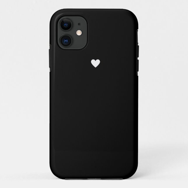Capa Para iPhone 11 Coração Preto (Verso)