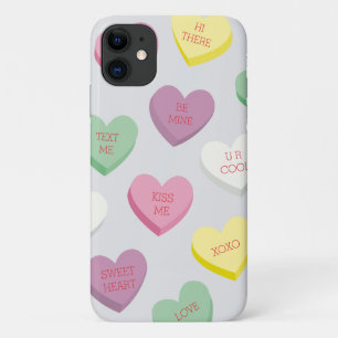 Capa Para iPhone 11 Corações de Conversação de Advertência com Texto E