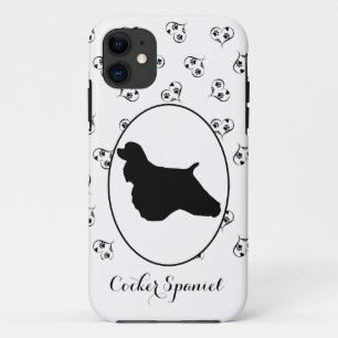Capa Para iPhone 11 Corações e impressões de pata em silhueta de co