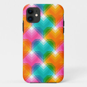 Capa Para iPhone 11 Corações geométricos em cores psicodélicas (1)