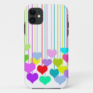 Capa Para iPhone 11 Corações Pendurados