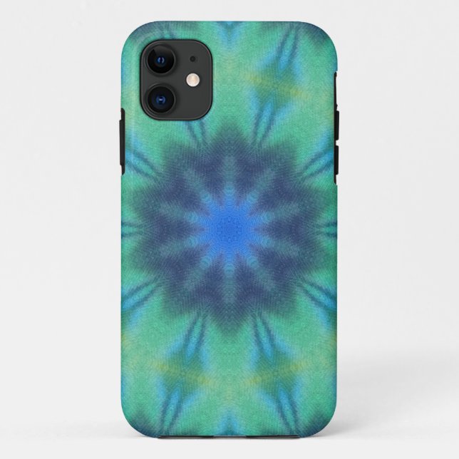 Capa Para iPhone 11 Corante azul e verde (Verso)