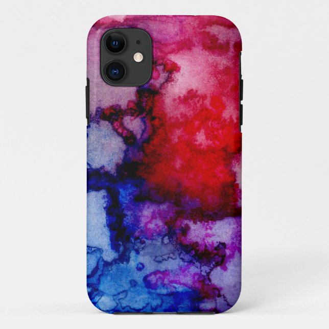 Capa Para iPhone 11 Cores violetas azul vermelho de água Waschung (Verso)