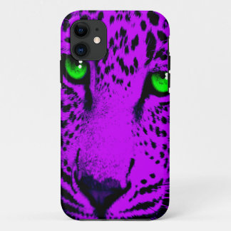Capa Para iPhone 11 Corey Tiger Anos 80 Neon Rosto de Leopardo