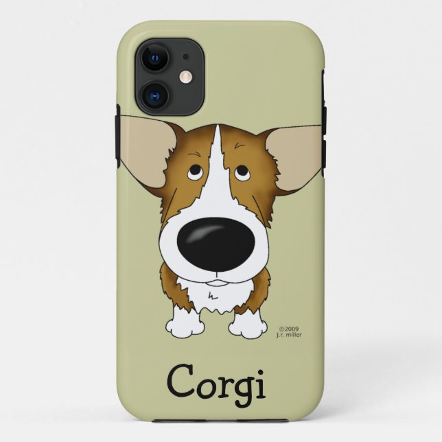 Capa Para iPhone 11 Corgi grande engraçado do nariz (Verso)