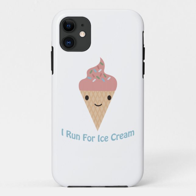 Capa Para iPhone 11 Correto eu corro para sorvete (Verso)