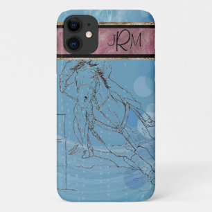 Capa Para iPhone 11 Corrida de barril de manchas azuis