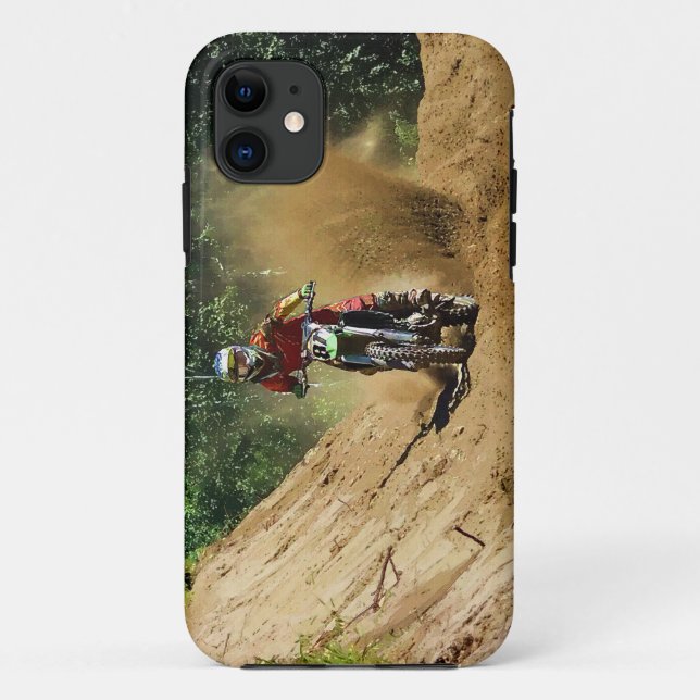 Capa Para iPhone 11 Corrida de Campeão de Camarão-Camarão-Motocross (Verso)