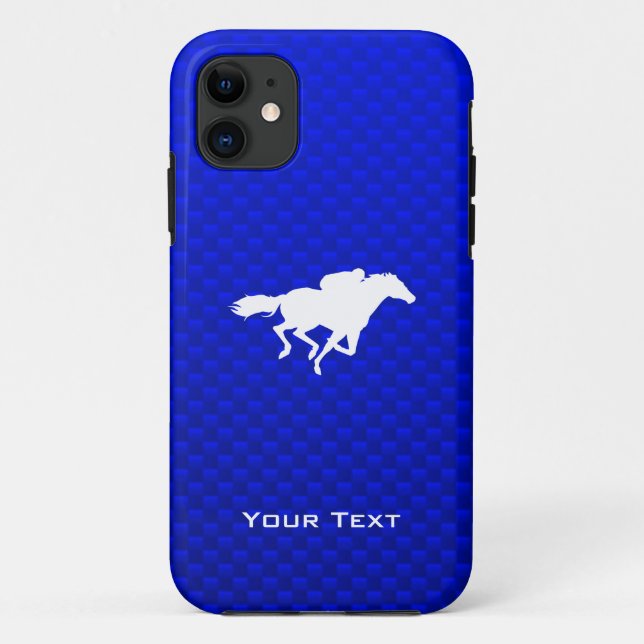 Capa Para iPhone 11 Corrida de Cavalo Azul (Verso)