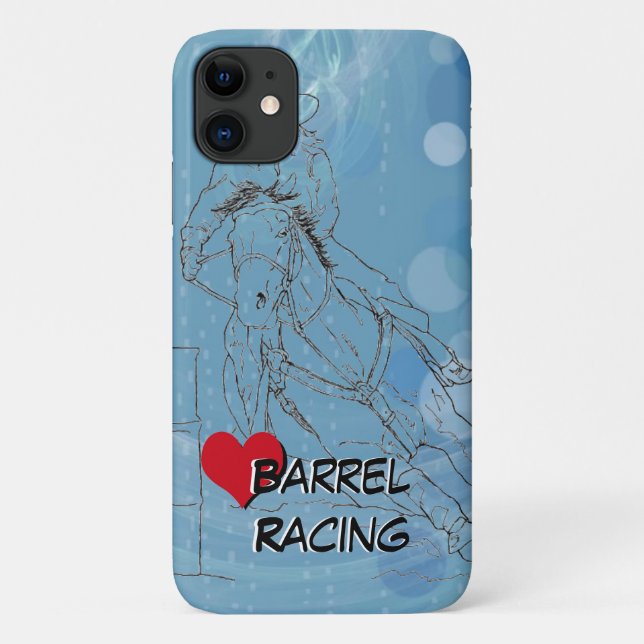 Capa Para iPhone 11 Corrida de Coração de Chuva Azul (Verso)