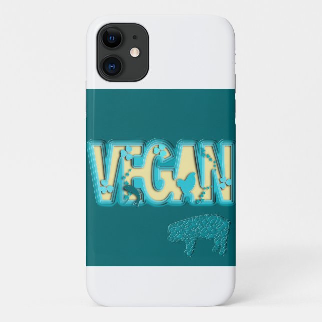 Capa Para iPhone 11 Corte de papel vegetariano (Verso)
