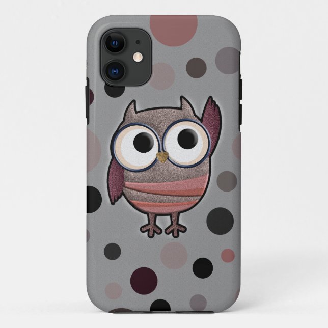 Capa Para iPhone 11 Coruja retro (Verso)