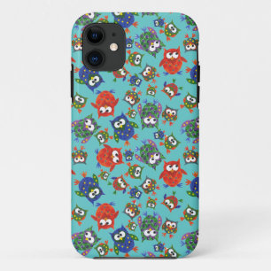 Capa Para iPhone 11 Corujas bonitos brilhantemente coloridas na