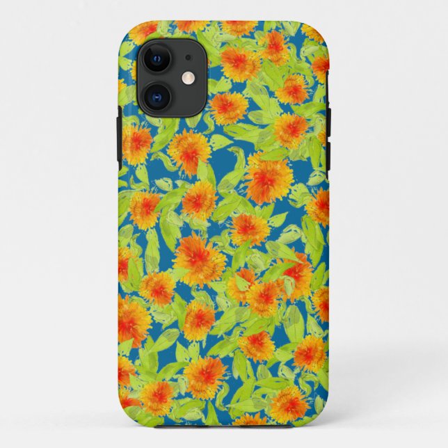 Capa Para iPhone 11 Country Marigolds no Blue iPhone 5/5s Xtreme Case (Verso)