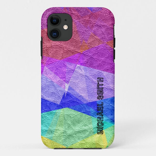 Capa Para iPhone 11 Couro Colorido Antigo #7 (Verso)