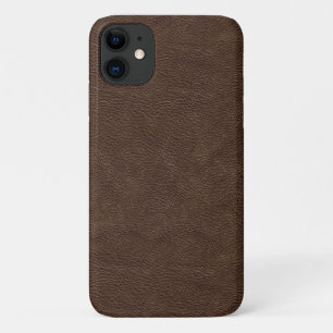 Capa Para iPhone 11 Couro de Brown do falso