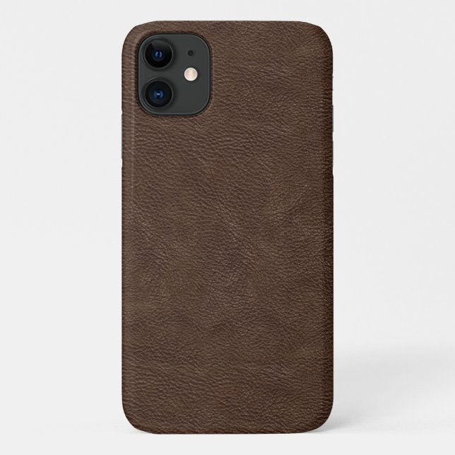 Capa Para iPhone 11 Couro de Brown do falso (Verso)
