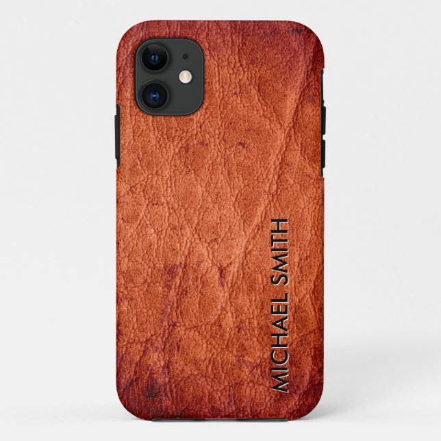 Capa Para iPhone 11 Couro Marrom (Verso)